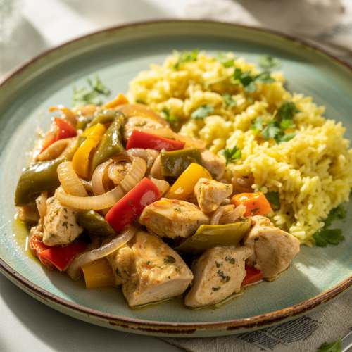 Mediterranean chicken and lemon rice