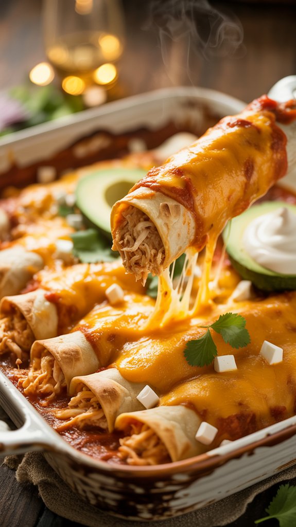 chicken enchiladas with creamy sauce