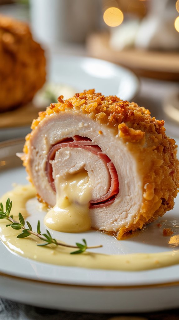 chicken rolls with sauce