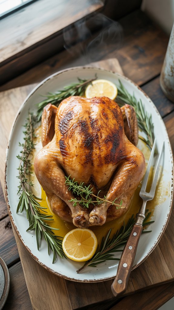 deliciously crispy roast chicken