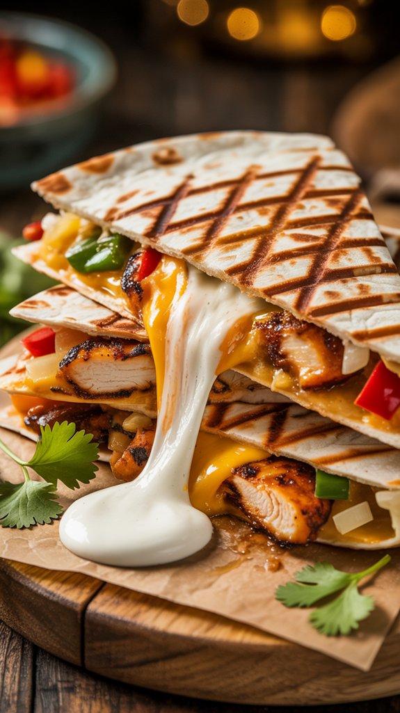 grill chicken assemble quesadilla