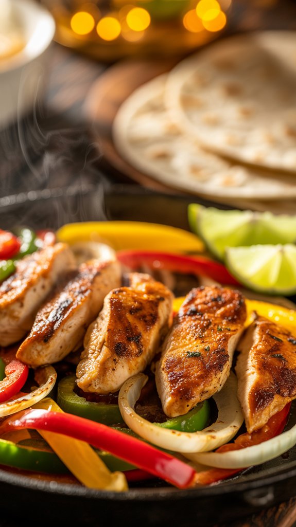 perfectly seasoned chicken fajitas