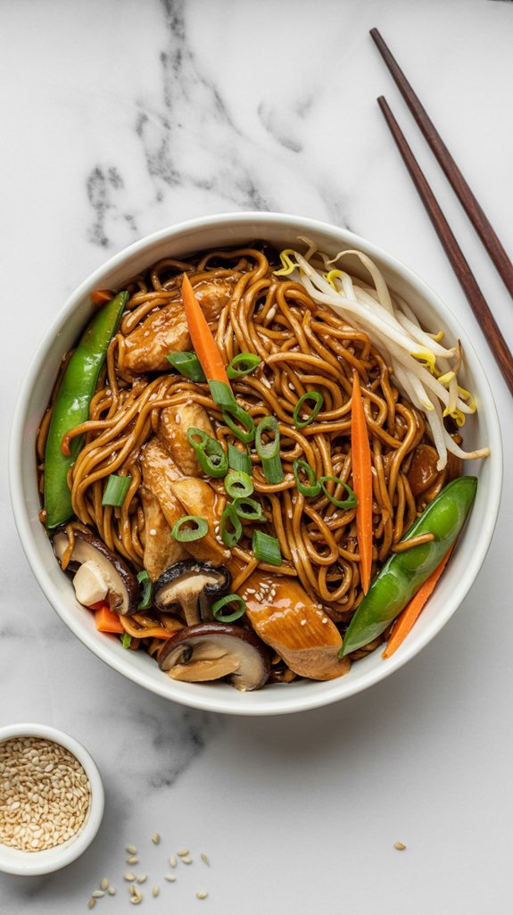 asian chicken lo mein