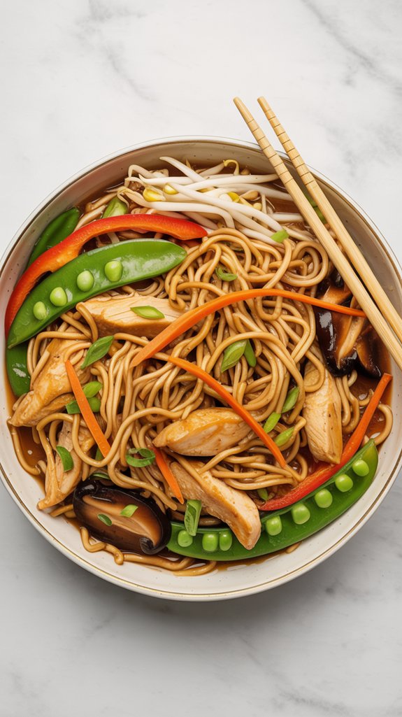 asian chicken lo mein
