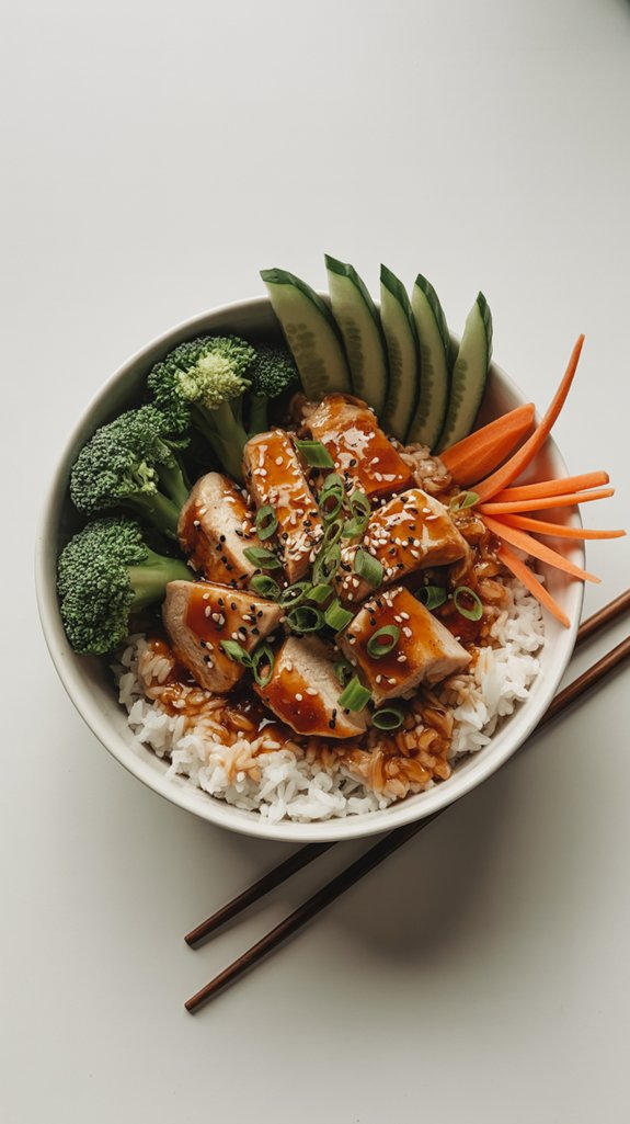 asian chicken rice bowl
