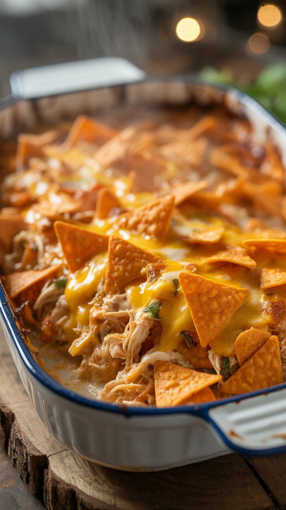 casserole preparation with doritos