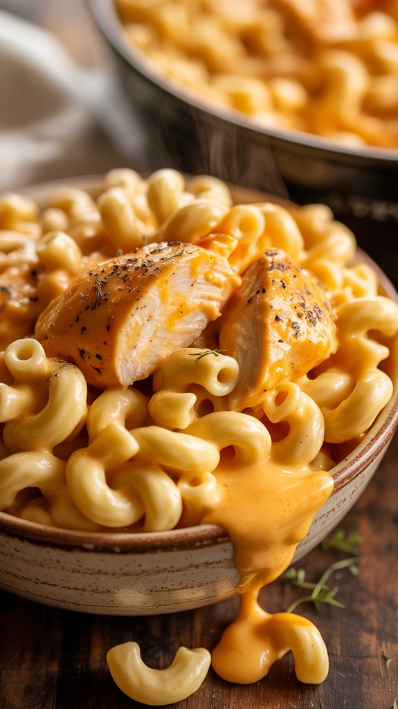 cheesy chicken mac and cheese
