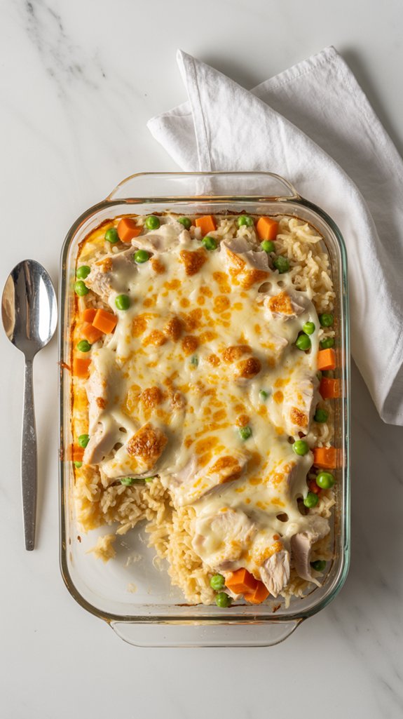 cheesy chicken rice casserole