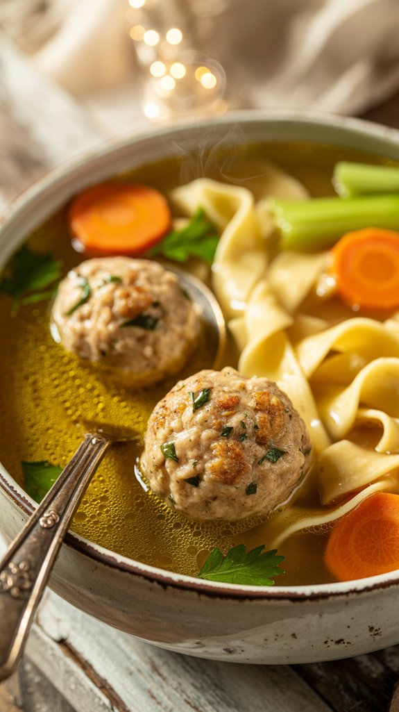 chicken meatball noodle soup
