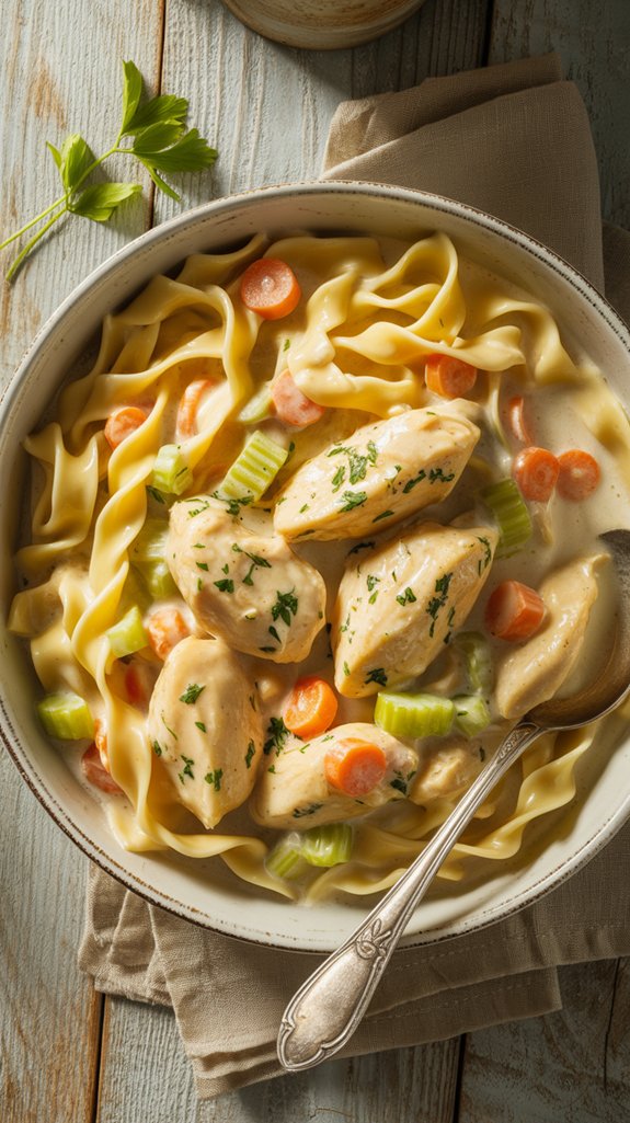 creamy chicken and noodles