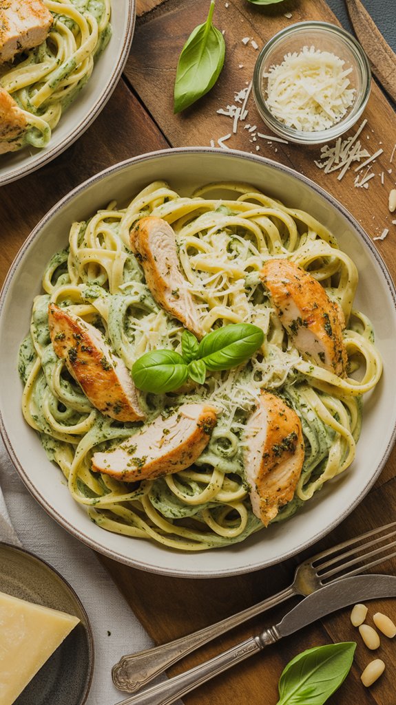 creamy chicken pesto pasta