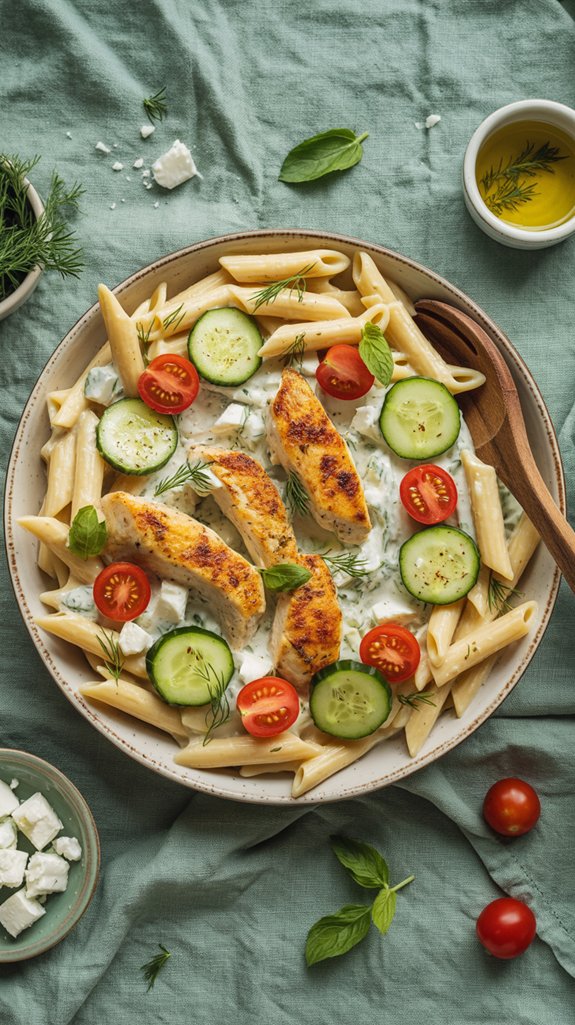 creamy mediterranean chicken pasta