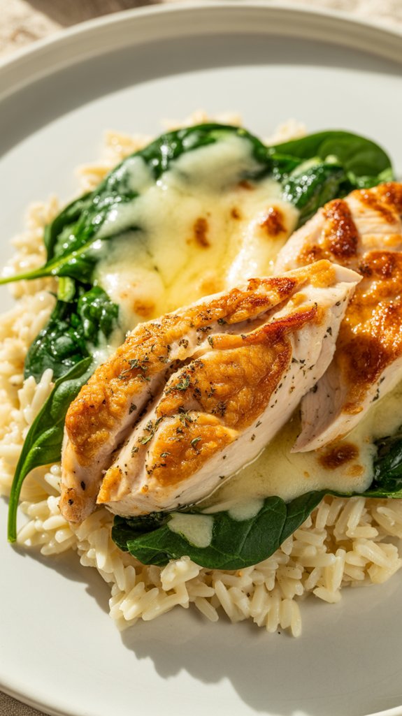 creamy spinach chicken rice