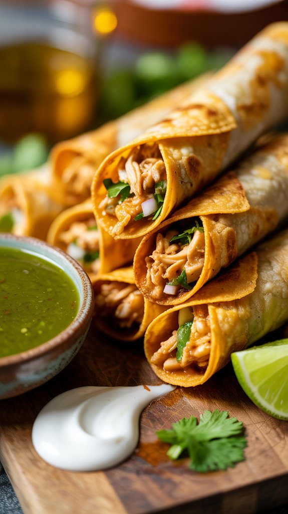crispy baked chicken taquitos