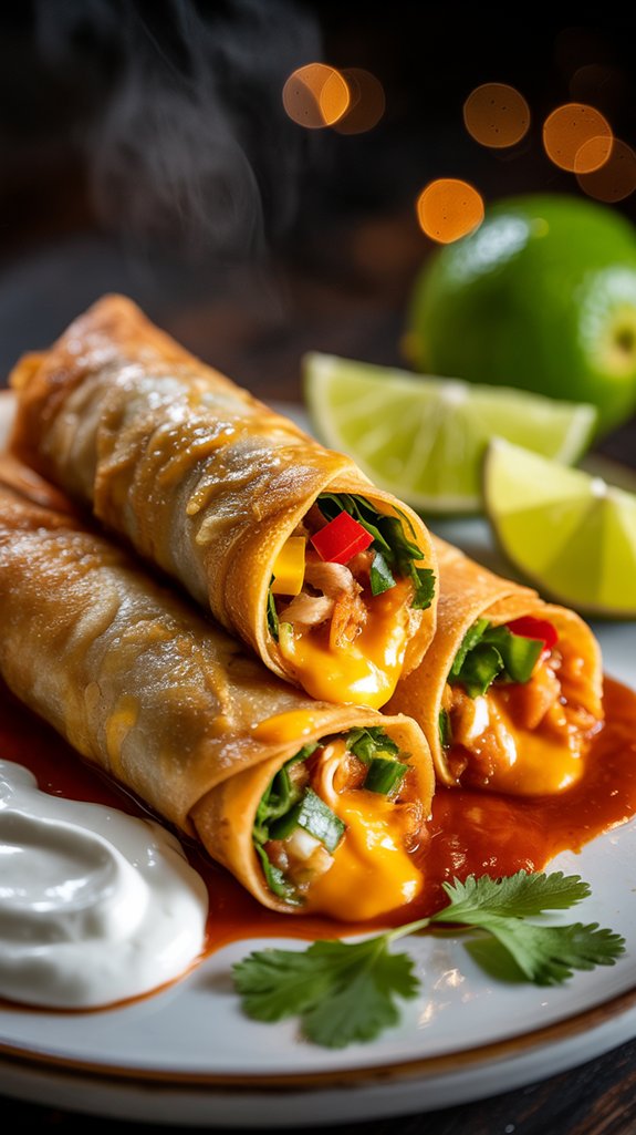 crispy baked egg roll enchiladas