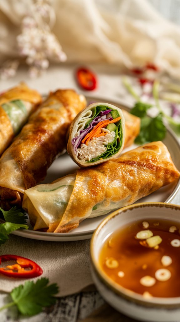 crispy chicken spring rolls