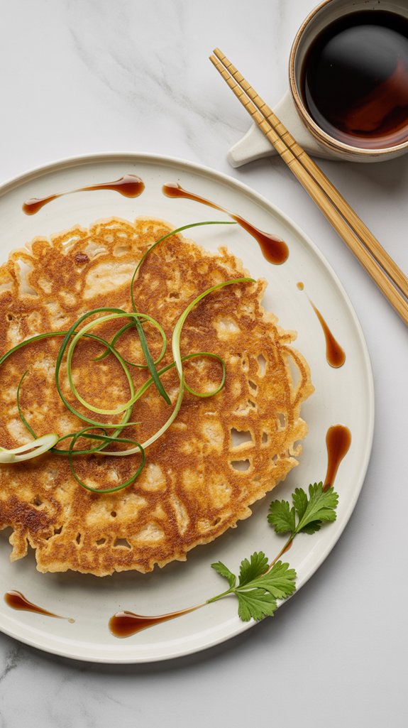 crispy chicken tempura pancakes