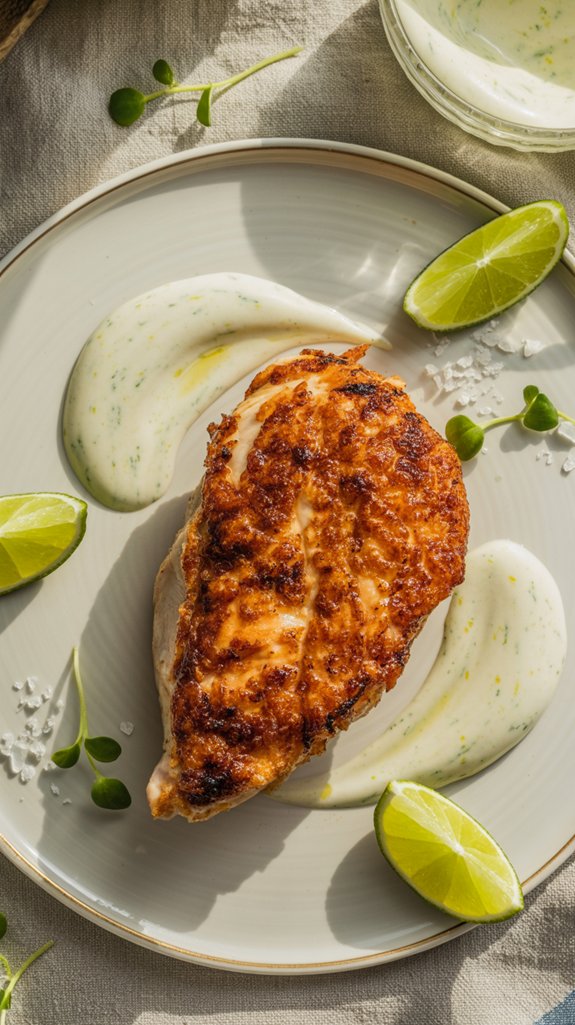 crispy chicken with lime cream