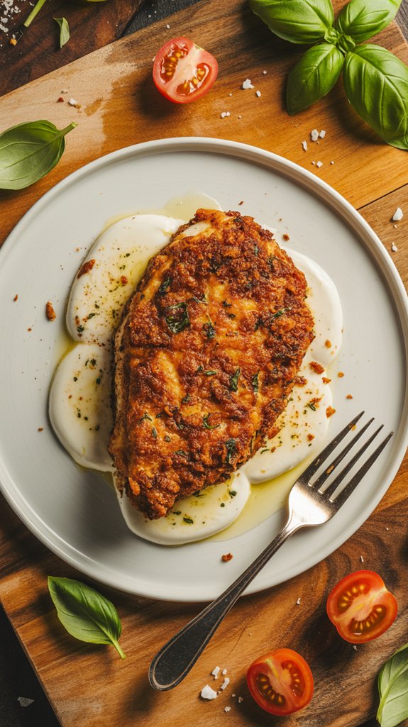 crispy chicken with mozzarella
