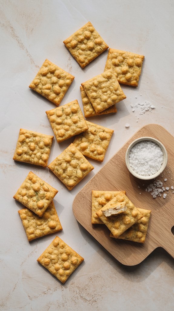 crispy gluten free chickpea crackers