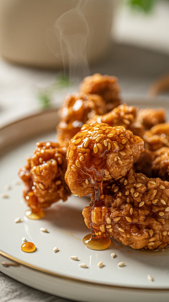 crispy honey glazed sesame chicken