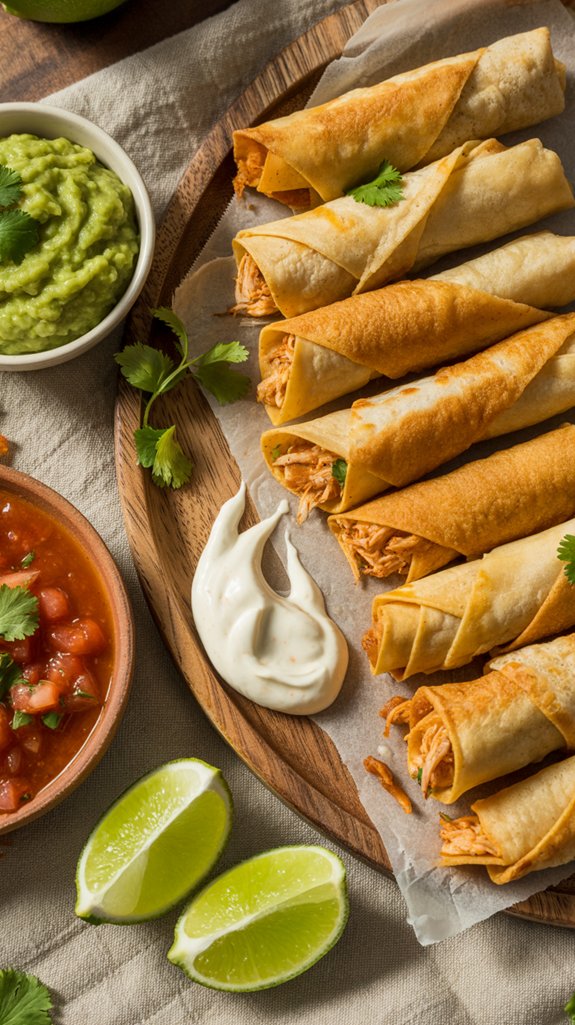 crispy mexican chicken flautas
