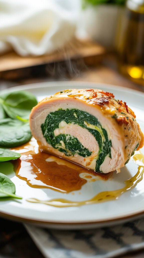 elegant stuffed chicken dinner