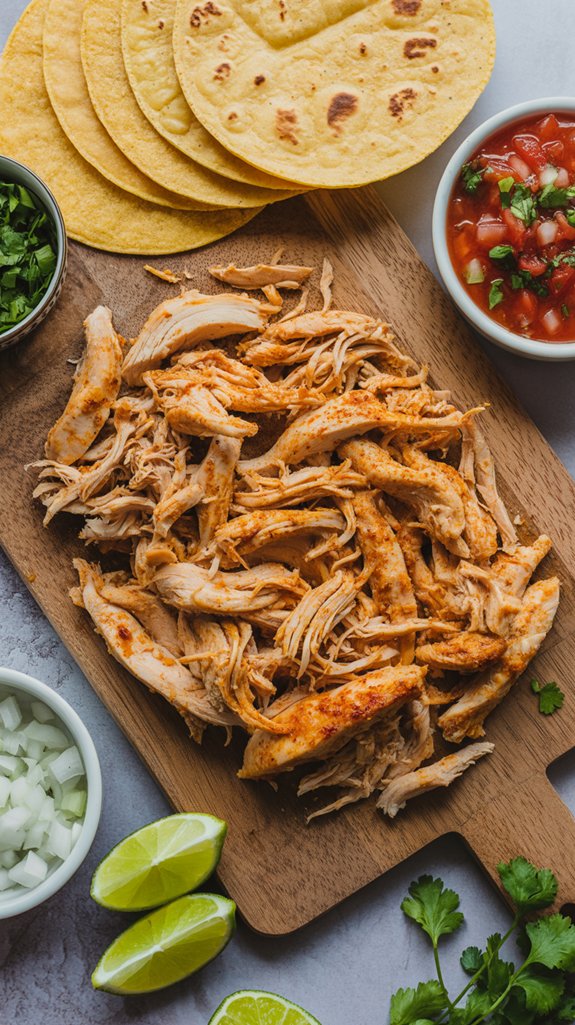flavorful shredded chicken tacos