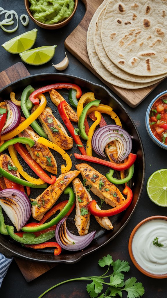 garlic lime flavored fajitas