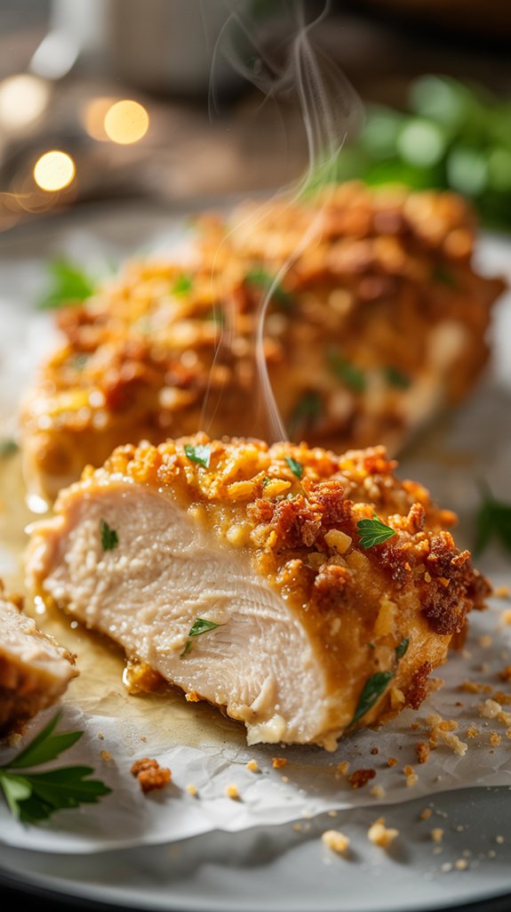 garlic packed chicken marinated
