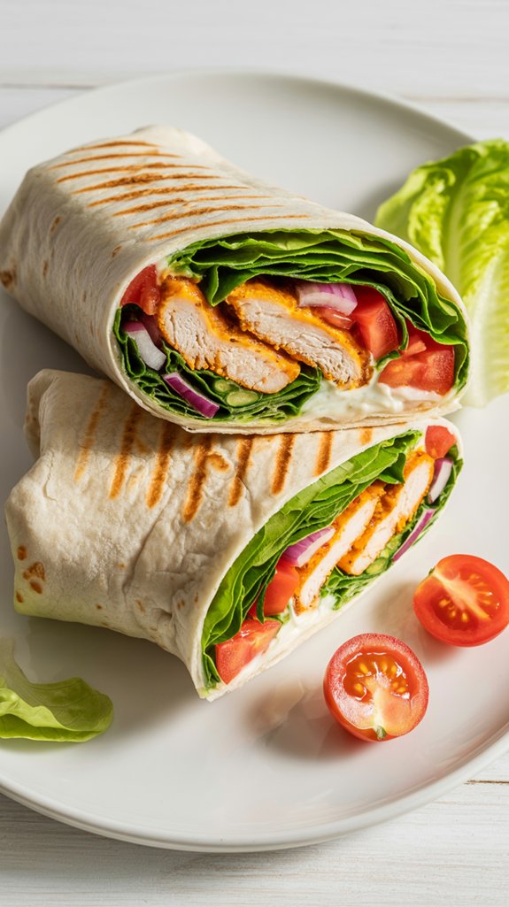 grilled chicken wrap preparation