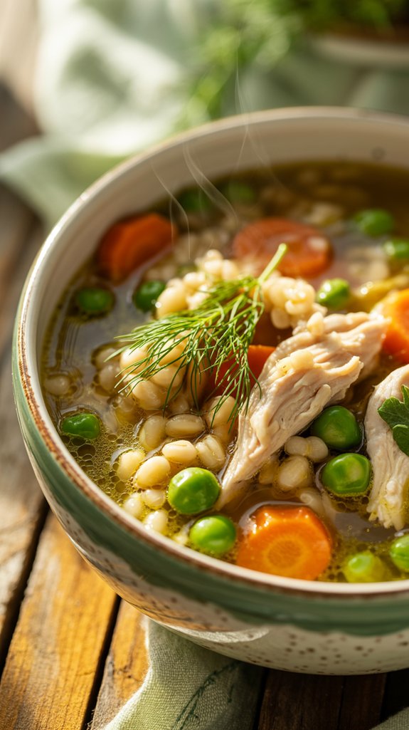 hearty chicken barley soup