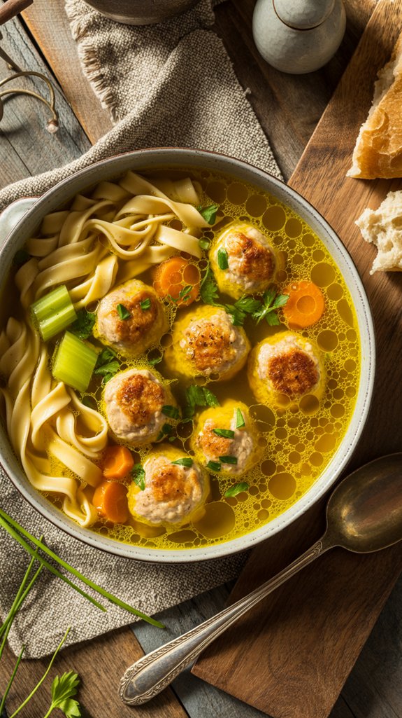 homemade chicken meatball soup