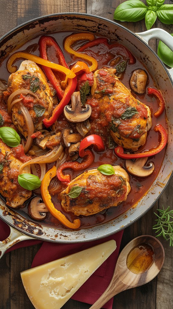 homemade rustic chicken cacciatore