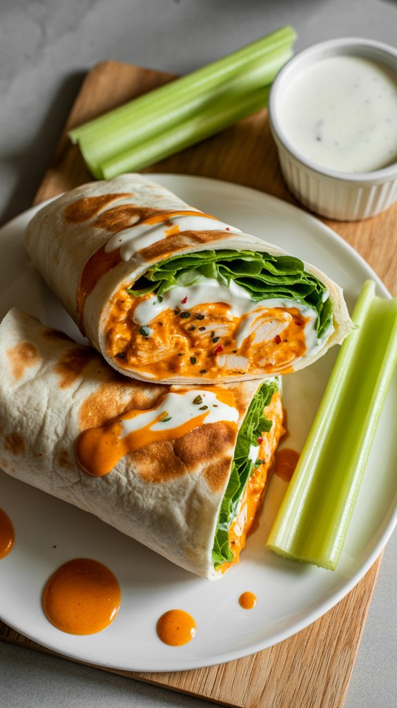 homemade spicy chicken wrap