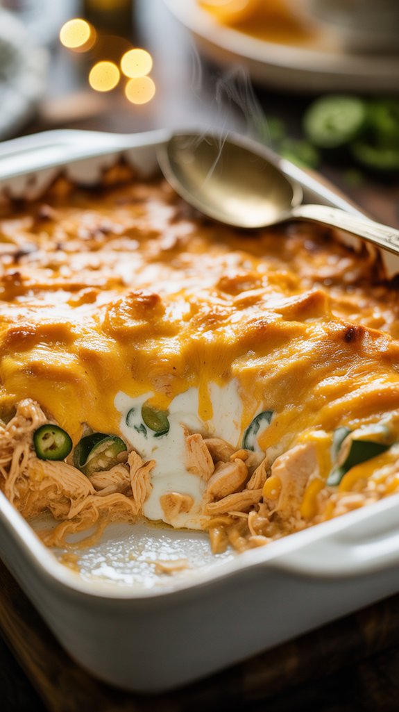 layered cheesy chicken casserole