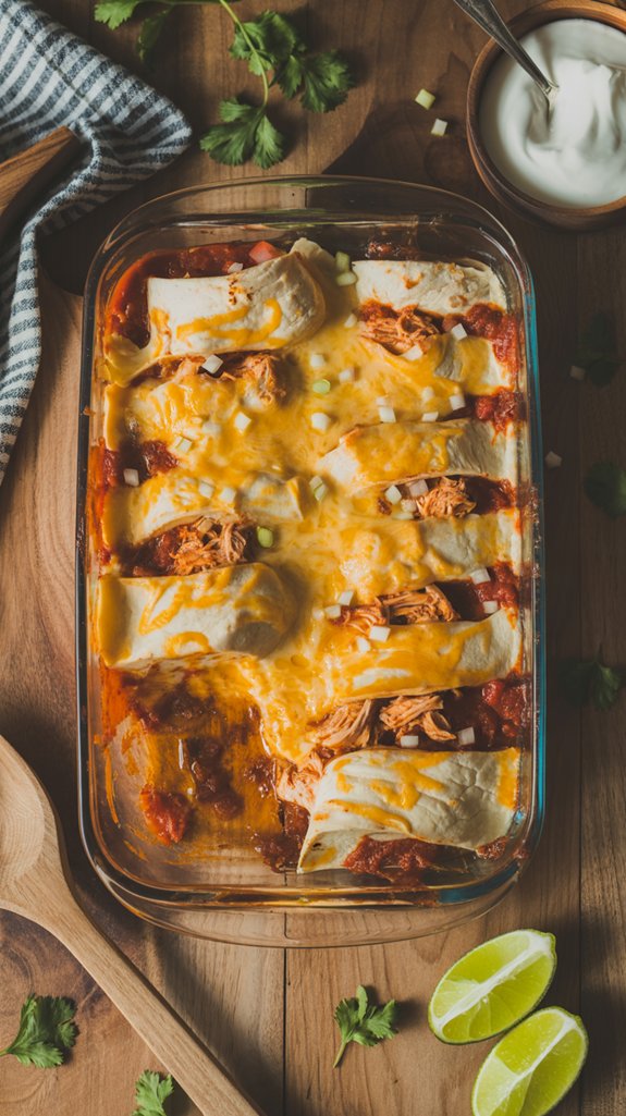 layered chicken enchilada casserole