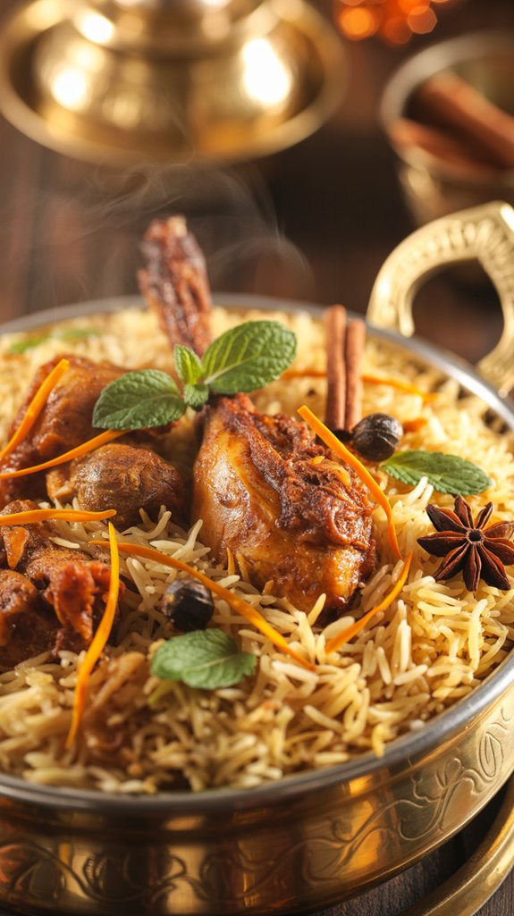 layered spiced chicken rice