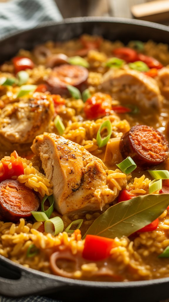 layered traditional chicken jambalaya