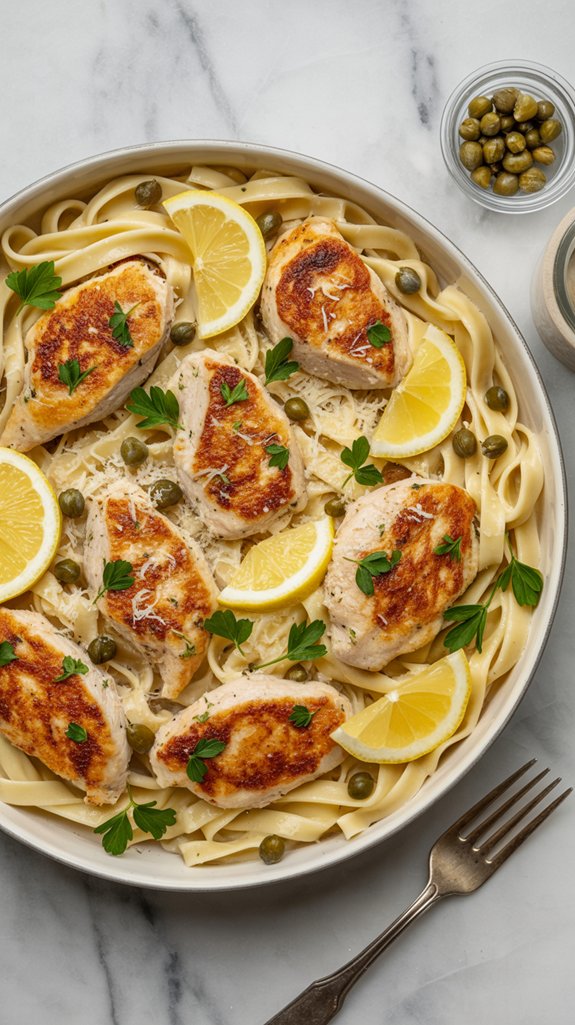 lemon chicken pasta dish