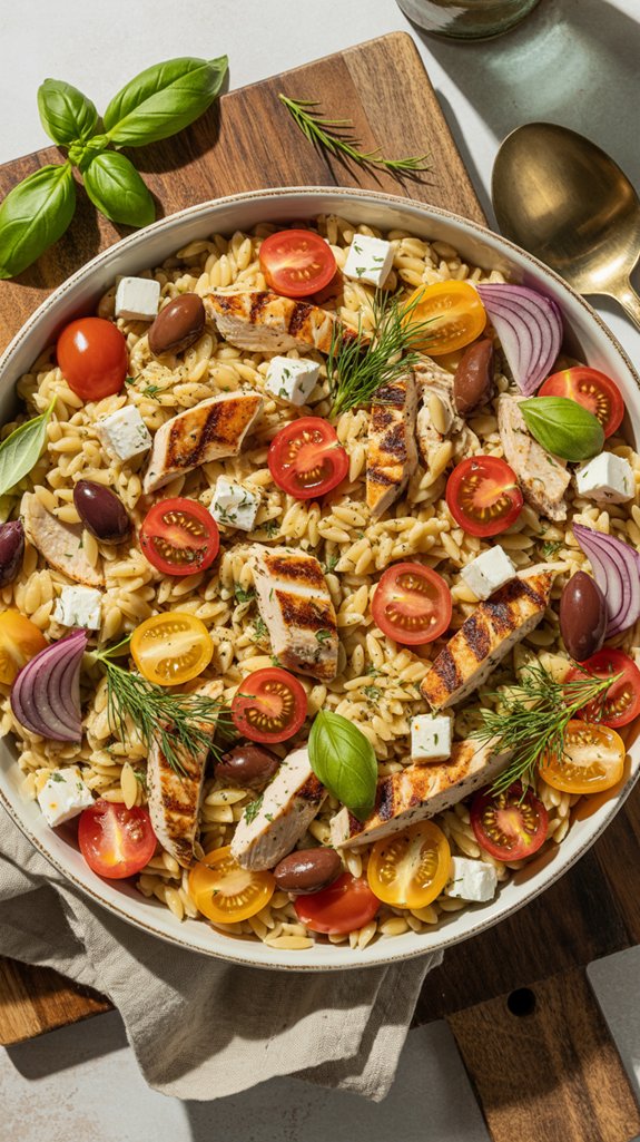 mediterranean chicken orzo salad