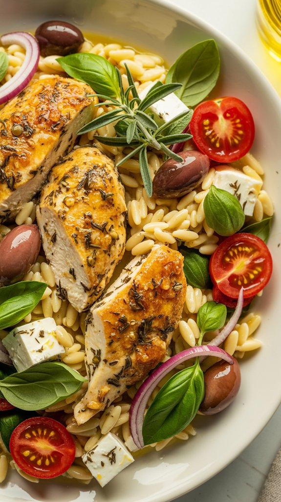 mediterranean chicken orzo salad