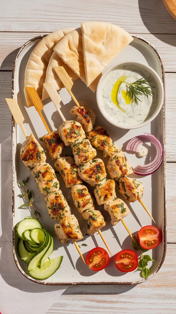 mediterranean greek chicken skewers