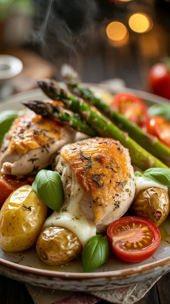 one skillet chicken and vegetables