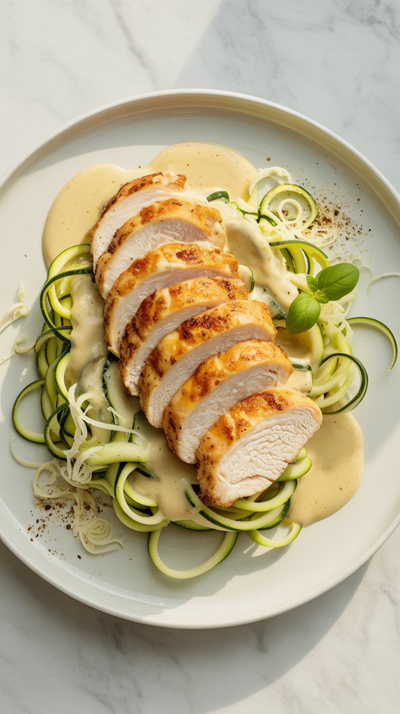 parmesan chicken with zucchini noodles