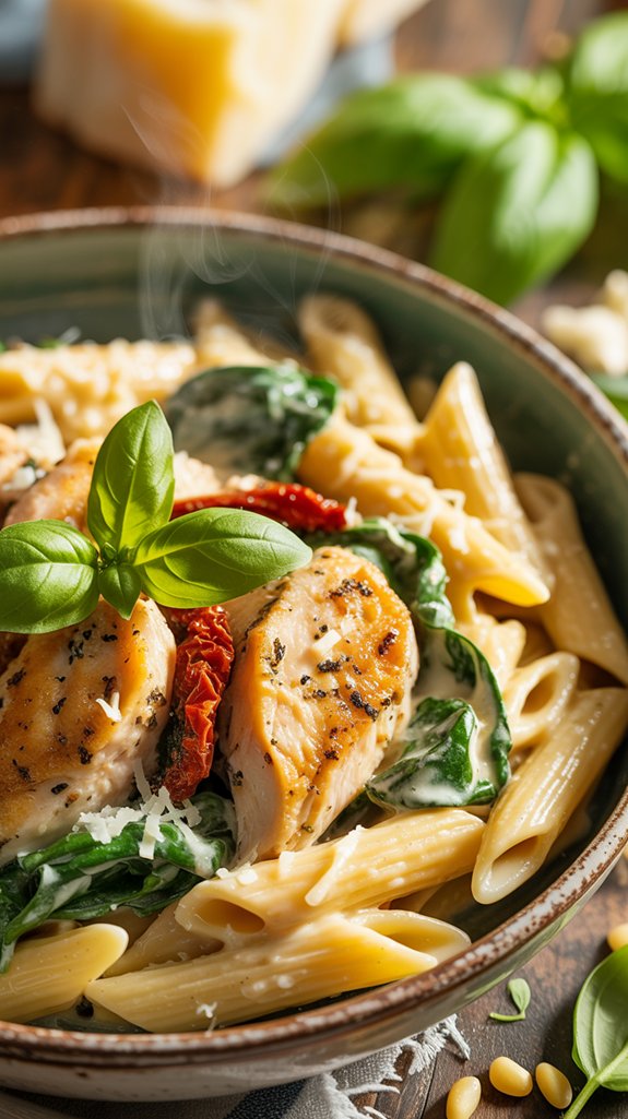quick tuscan chicken pasta