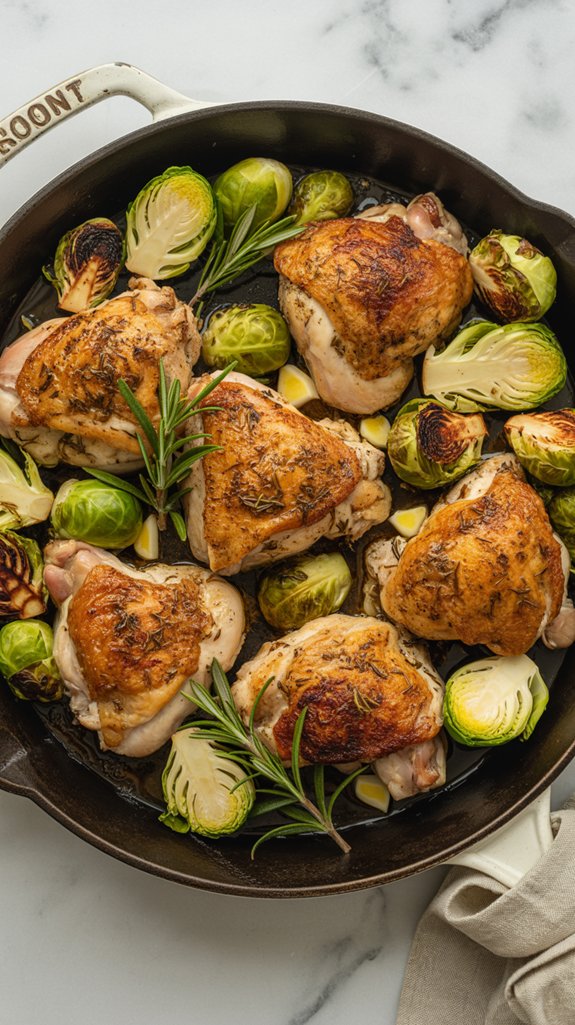 rosemary chicken with sprouts
