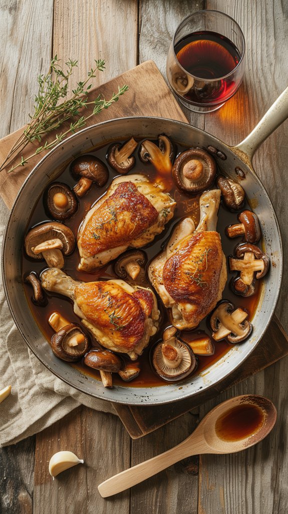 rustic chicken with wine sauce