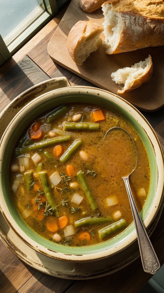 rustic string bean soup