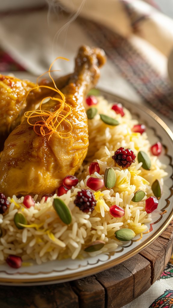 saffron chicken rice dish